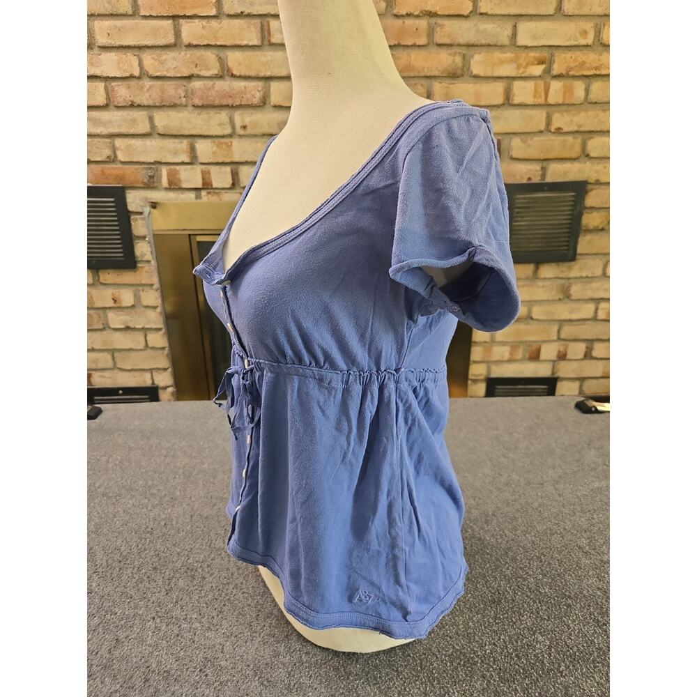Aeropostale Y2K 2010 Button Front Babydoll Top Womans Sz M Bella Swan Fairycore - Picture 2 of 15